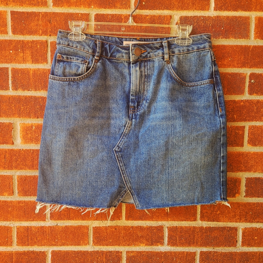 ASOS DENIM RAW HEM SKIRT